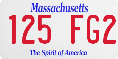 MA license plate 125FG2