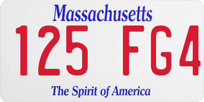 MA license plate 125FG4