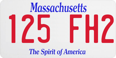 MA license plate 125FH2