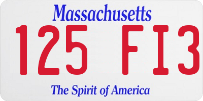 MA license plate 125FI3