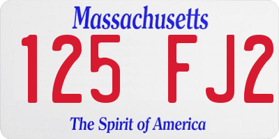 MA license plate 125FJ2