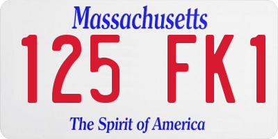 MA license plate 125FK1