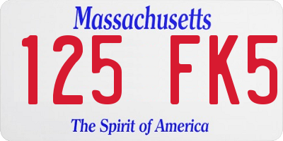 MA license plate 125FK5