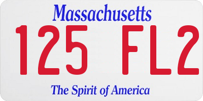 MA license plate 125FL2