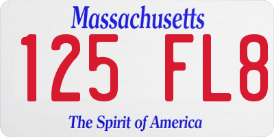 MA license plate 125FL8