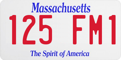 MA license plate 125FM1