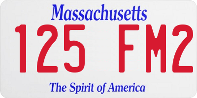 MA license plate 125FM2
