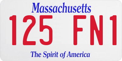 MA license plate 125FN1