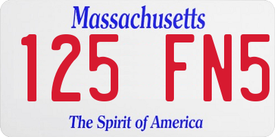 MA license plate 125FN5