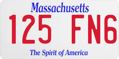 MA license plate 125FN6
