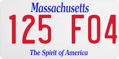 MA license plate 125FO4