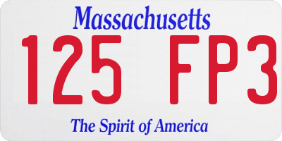 MA license plate 125FP3