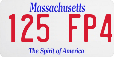 MA license plate 125FP4