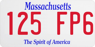 MA license plate 125FP6