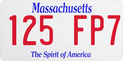 MA license plate 125FP7