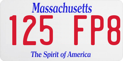 MA license plate 125FP8