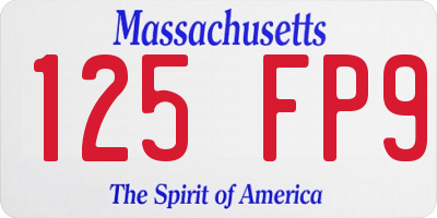 MA license plate 125FP9