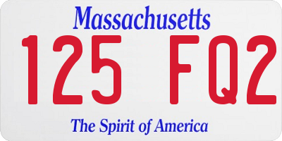 MA license plate 125FQ2