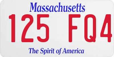 MA license plate 125FQ4