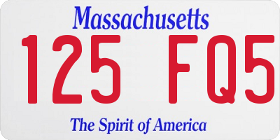 MA license plate 125FQ5