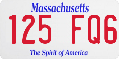 MA license plate 125FQ6