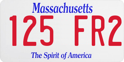 MA license plate 125FR2