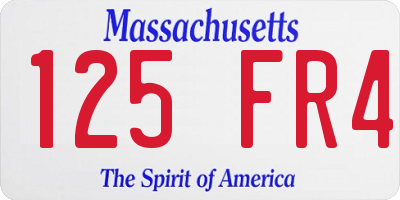 MA license plate 125FR4