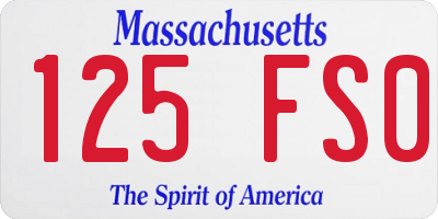 MA license plate 125FS0
