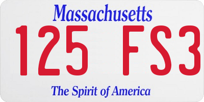 MA license plate 125FS3
