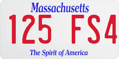 MA license plate 125FS4