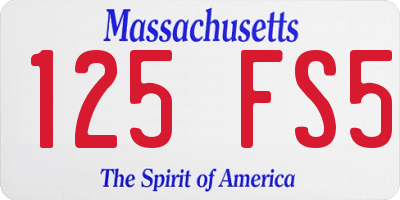 MA license plate 125FS5