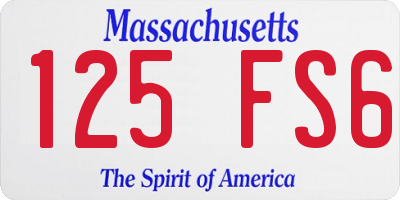 MA license plate 125FS6