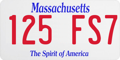 MA license plate 125FS7