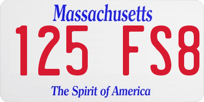 MA license plate 125FS8