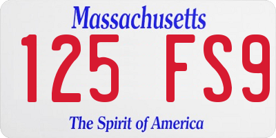 MA license plate 125FS9