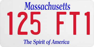 MA license plate 125FT1