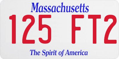 MA license plate 125FT2