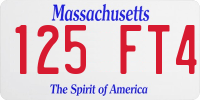 MA license plate 125FT4