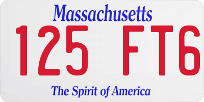 MA license plate 125FT6