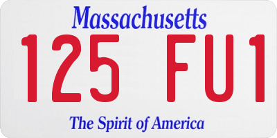 MA license plate 125FU1