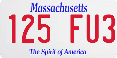 MA license plate 125FU3