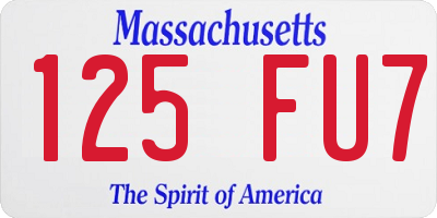 MA license plate 125FU7