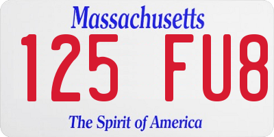 MA license plate 125FU8
