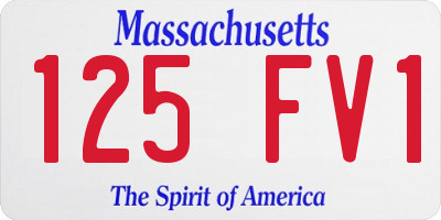 MA license plate 125FV1