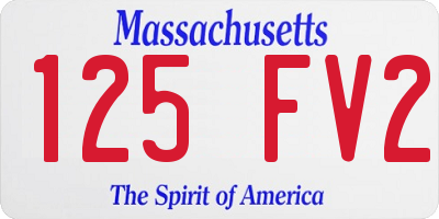 MA license plate 125FV2