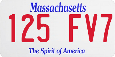 MA license plate 125FV7