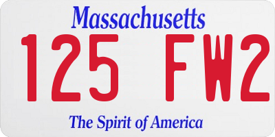 MA license plate 125FW2