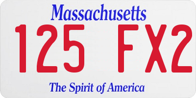 MA license plate 125FX2
