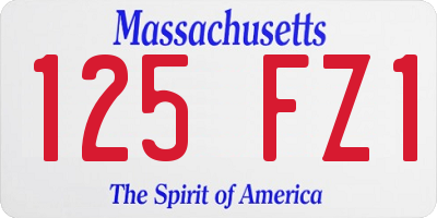 MA license plate 125FZ1