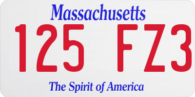MA license plate 125FZ3